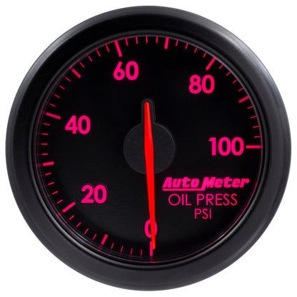 Autometer Airdrive 2-1/6in Oil Pressure Gauge 0-100 PSI - Black