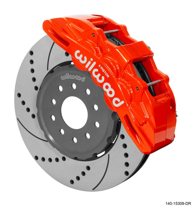Wilwood SX6R Front Brake Kit 14in SRP Slotted/Drilled Red 05-13 Chevy Corvette Wilwood
