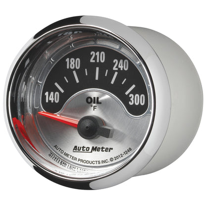 Autometer American Muscle 2-1/16in Short Sweep Electric 140-300 Deg F Oil Temp Gauge 1248