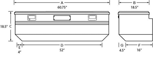 Tradesman Aluminum Flush Mount Truck Tool Box (60in.) - Brite Tradesman