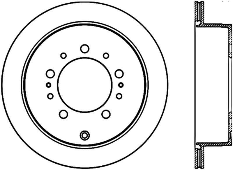StopTech 08-11 Lexus LX570 Slotted & Drilled Rear Right Rotor Stoptech
