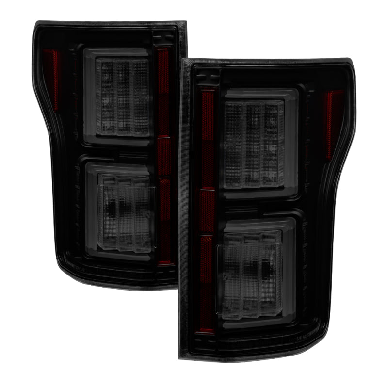 Spyder Ford F150 2015-2017 Light Bar LED Tail Lights - Black Smoke ALT-YD-FF15015-LBLED-BSM - eliteracefab.com