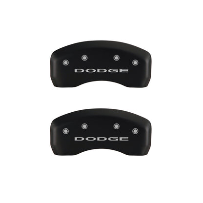 MGP 4 Caliper Covers Engraved Front & Rear With out stripes/Dodge Red finish silver ch MGP