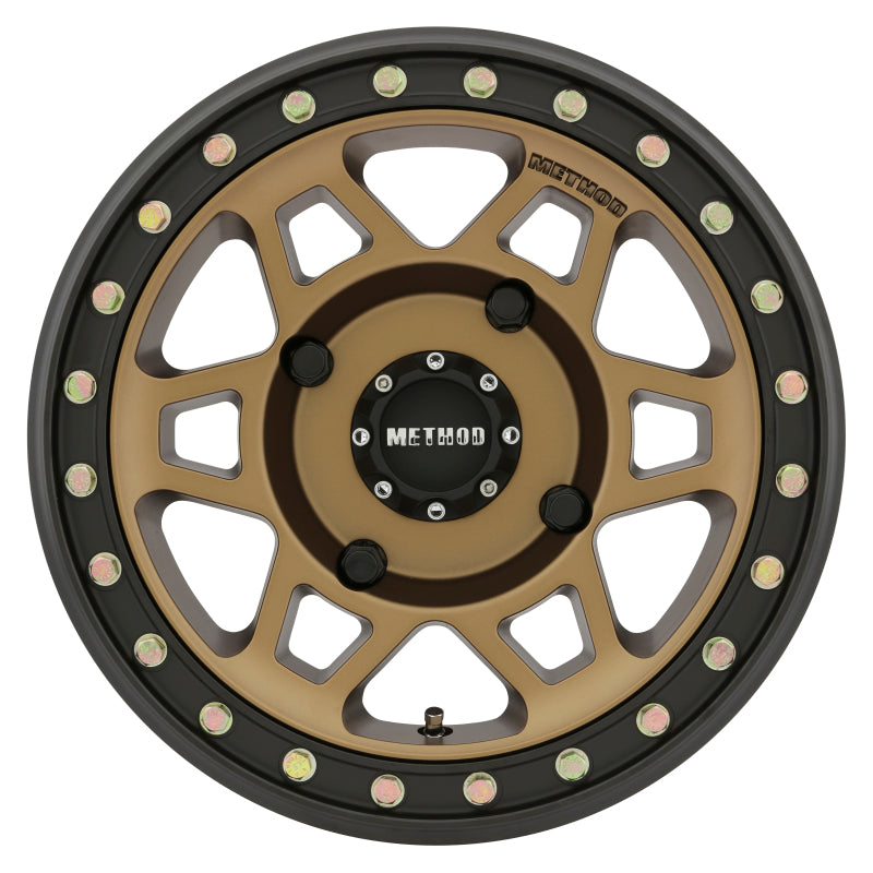 Method MR405 UTV Beadlock 15x7 4+3/+13mm Offset 4x156 132mm CB Method Bronze w/Matte Blk Ring Wheel - eliteracefab.com