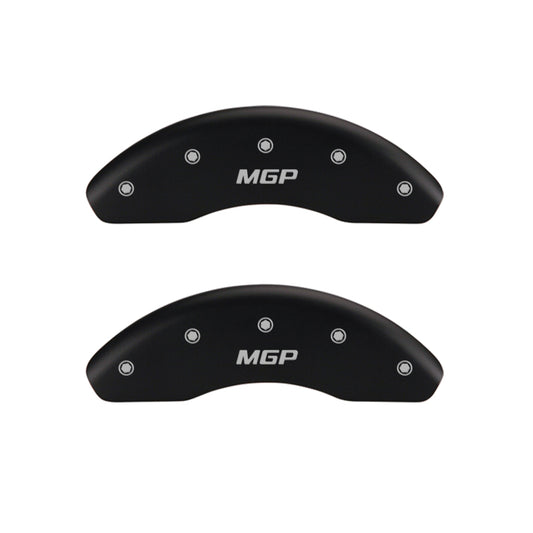 MGP 4 Caliper Covers Engraved Front & Rear MGP Black finish silver ch MGP