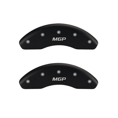 MGP 4 Caliper Covers Engraved Front Charger Engraved Rear RT Black finish silver ch MGP