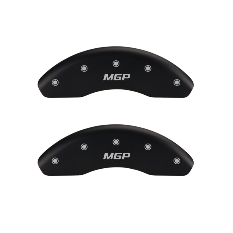 MGP 4 Caliper Covers Engraved Front Charger Engraved Rear RT Black finish silver ch MGP