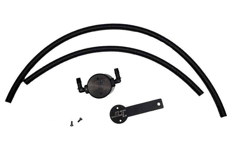 J&L 16-21 Nissan Titan 5.6L Passenger Side Oil Separator 3.0 - Black Anodized - eliteracefab.com