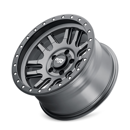 Dirty Life 9309 Canyon Pro 17x9/5x127 BP/-12mm Offset/71.5mm Hub Satin Graphite Wheel - Beadlock Dirty Life