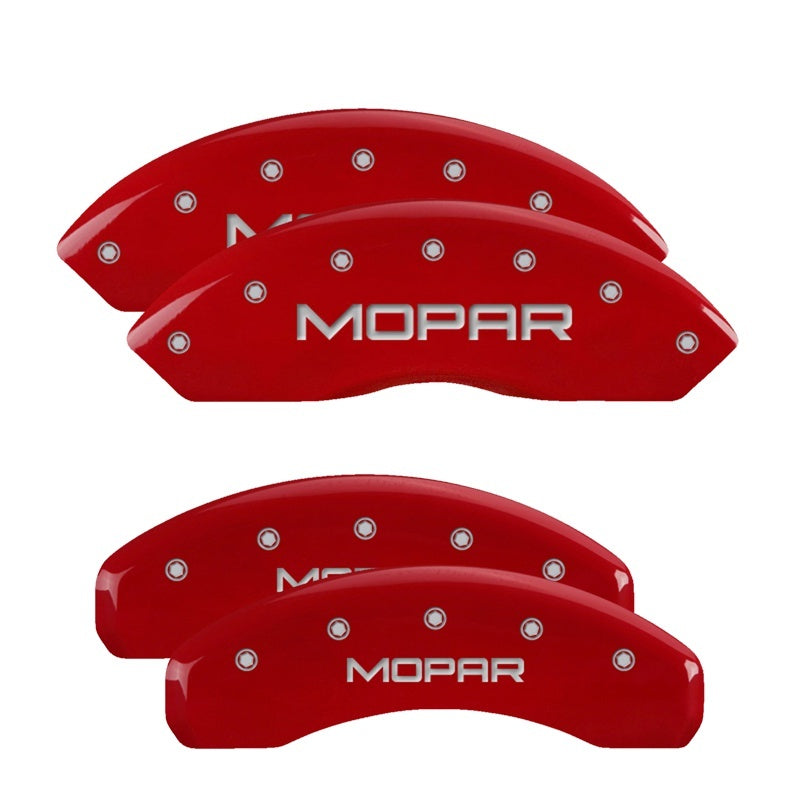 MGP 4 Caliper Covers Engraved Front & Rear Block/Charger Red finish silver ch MGP