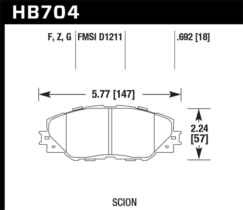 Hawk Performance HPS 5.0 Front Brake Pads - HB704B.692 Hawk Performance