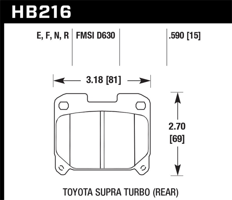 Hawk 93-98 Toyota Supra TT HPS Street Rear Brake Pads - eliteracefab.com