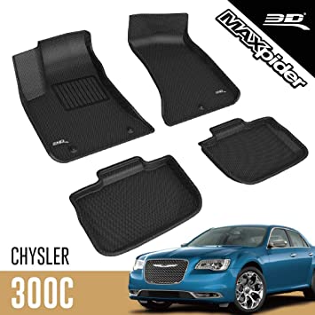 3D MAXpider 2011-2019 Chrysler 300/300C Rwd Kagu 1st & 2nd Row Floormats - Black - eliteracefab.com