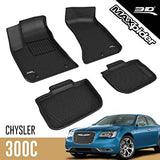 3D MAXpider 2011-2019 Chrysler 300/300C Rwd Kagu 1st & 2nd Row Floormats - Black