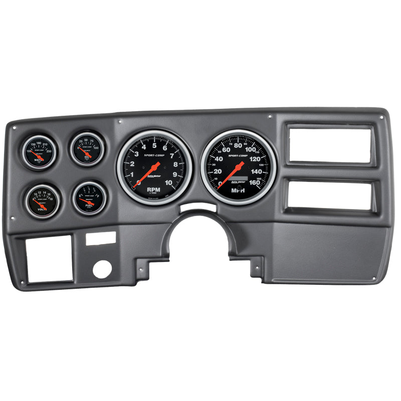 Autometer Sport-Comp 73-83 Chevy Truck/ Suburban Dash Kit 6pc Tach / MPH / Fuel / Oil / WTMP / Volt 7027-SC