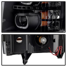 Load image into Gallery viewer, Xtune Chevy Silverado 1500/2500/3500 07-13 LED Halo Projector Headlights Black PRO-JH-CSIL07-CFB-BK - eliteracefab.com