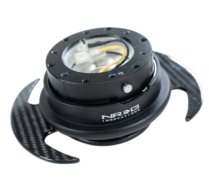 NRG Quick Release Gen 3.0 Black Body Black Ring with Carbon Fiber Handles - eliteracefab.com