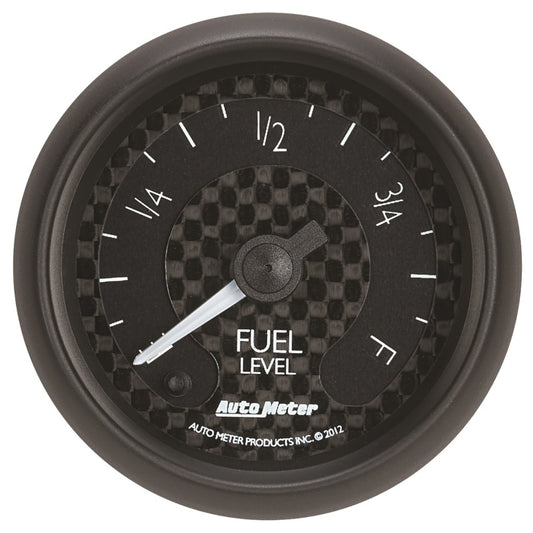 Autometer GT Series 52mm Full Sweep Electronic 0-280 ohm Fuel Level Programmable Empty-Full Range 8010
