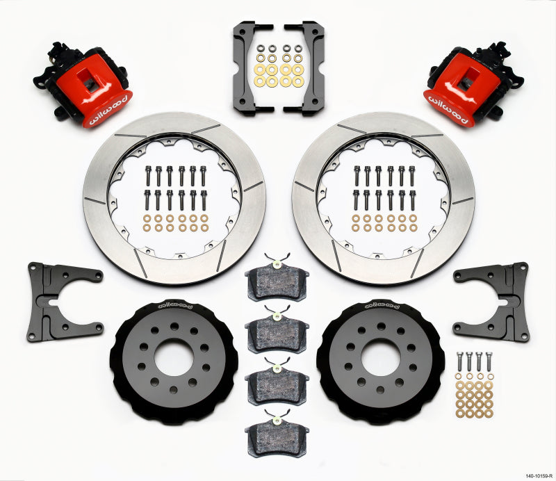 Wilwood Combination Parking Brake Rear Kit 12.88in Red 2005-2014 Mustang Wilwood