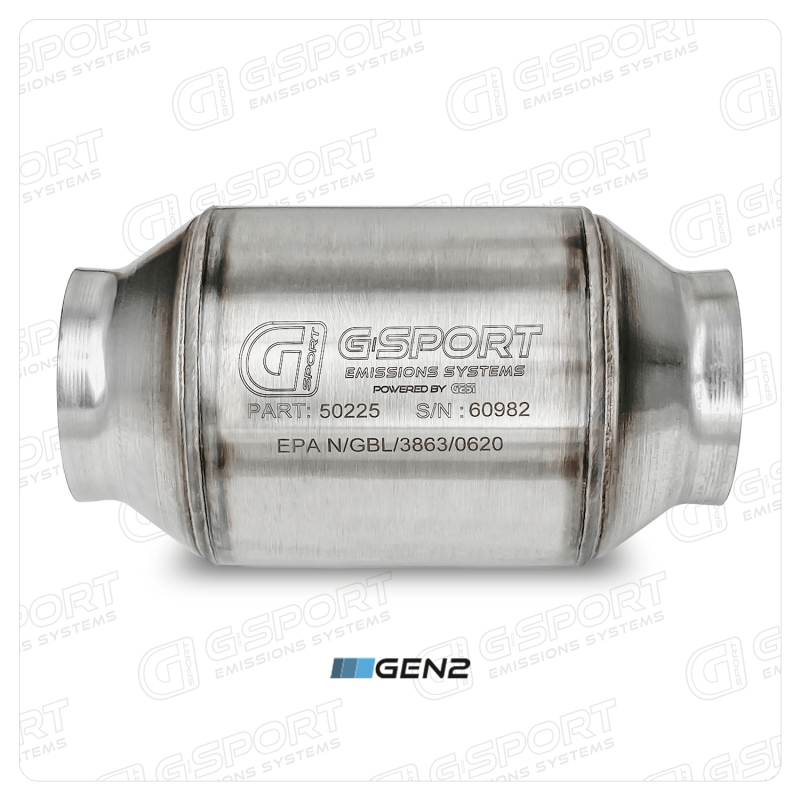 GESI G-Sport 400 CPSI GEN 2 EPA Approved 2.5in Inlet/Outlet Catalytic Converter - eliteracefab.com