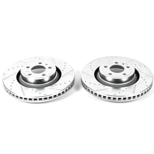Power Stop 15-19 Ford Mustang Front Evolution Drilled & Slotted Rotors - Pair - eliteracefab.com
