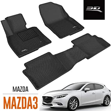 3D MAXpider 2014-2018 Mazda Mazda3 Kagu 2nd Row Floormats - Black - eliteracefab.com
