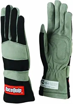 RaceQuip Black 1-Layer SFI-1 Glove - Medium - eliteracefab.com