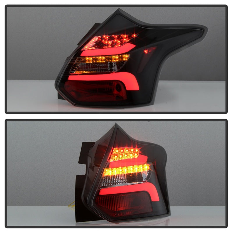 Spyder 12-14 Ford Focus 5DR LED Tail Lights - Black Smoke (ALT-YD-FF12-LED-BSM) - eliteracefab.com