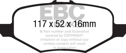 EBC 13+ Ford Explorer 3.5 Twin Turbo 4WD Greenstuff Rear Brake Pads - eliteracefab.com