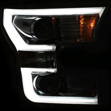 Load image into Gallery viewer, ANZO USA Ford F-150 Projector Headlights W/ Plank Style Switchback Chrome W/ Amber; 2015-2017 - eliteracefab.com