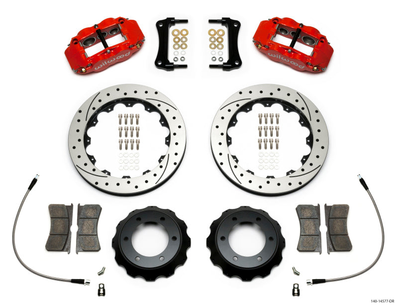 Wilwood Narrow Superlite Red 6R Front Kit 12.88in Drilled Rotor w/ Lines 05-15 Toyota Tacoma Wilwood