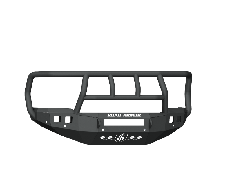 Road Armor 19-20 Ram 2500 Stealth Front Bumper w/Titan II Guard/6 Sensor Holes - Tex Blk - eliteracefab.com