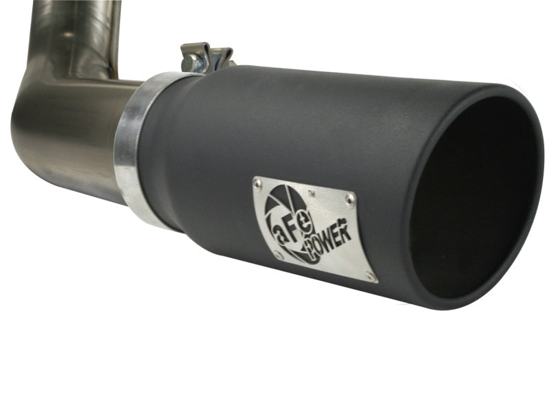 aFe MACHForce XP Exhaust Cat-Back SS-409 4in Black Tip 11-12 Ford F-150 EcoBoost V6-3.5L (tt) - eliteracefab.com