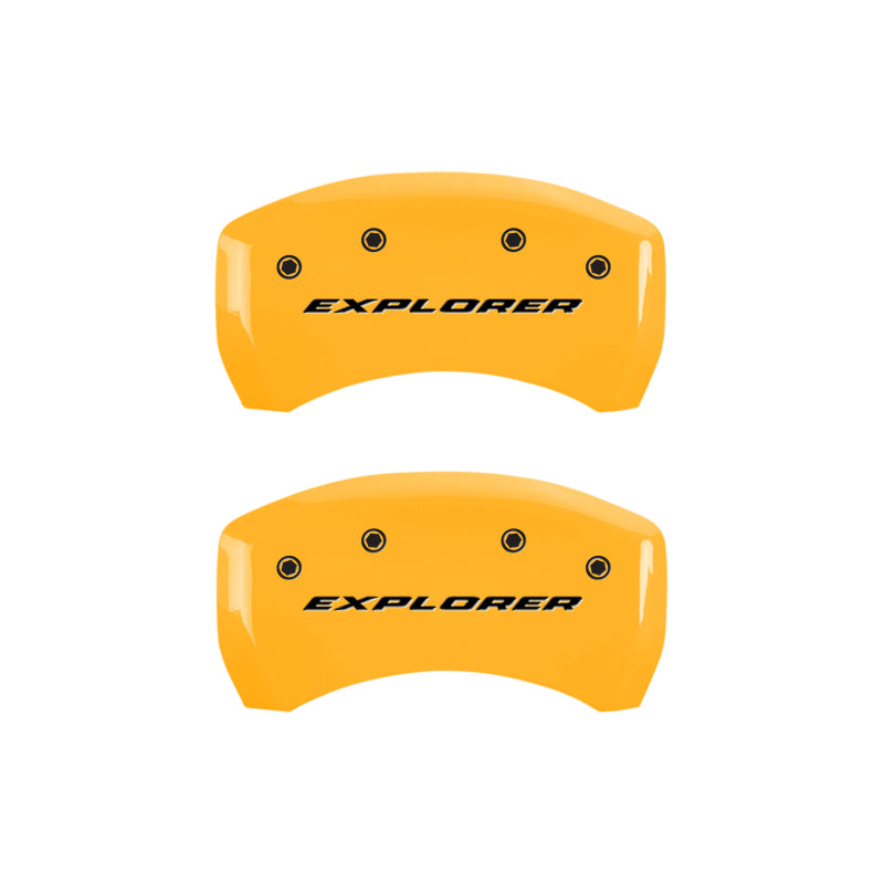 MGP 4 Caliper Covers Engraved Front & Rear Explorer Yellow finish black ch MGP