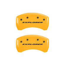 Load image into Gallery viewer, MGP 4 Caliper Covers Engraved Front &amp; Rear Explorer Yellow finish black ch MGP