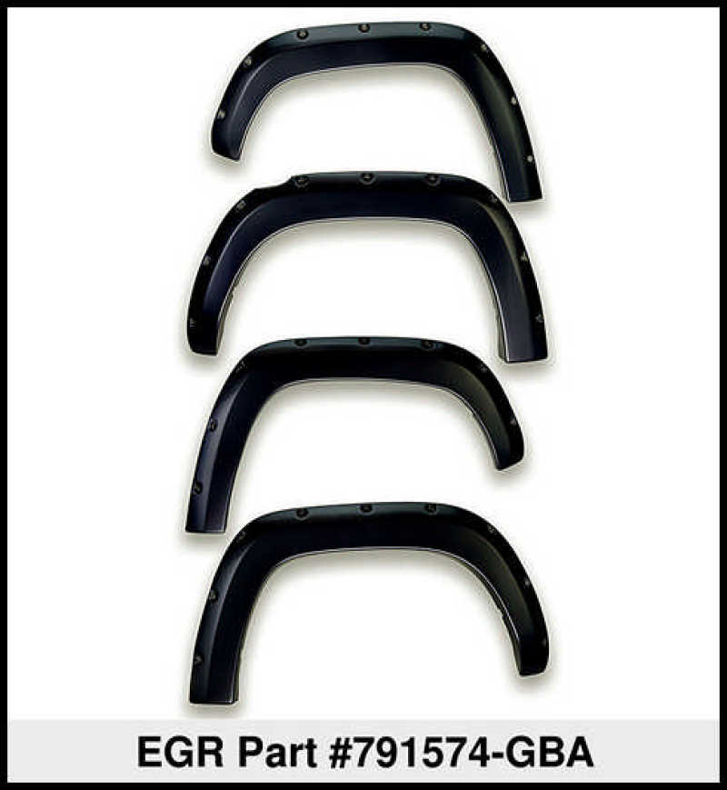 EGR 14+ Chev Silverado 6-8ft Bed Bolt-On Look Color Match Fender Flares - Set - Black - eliteracefab.com