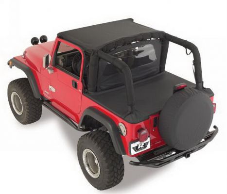 Rampage 1992-1995 Jeep Wrangler(YJ) Tonneau Cover - Black Denim - eliteracefab.com