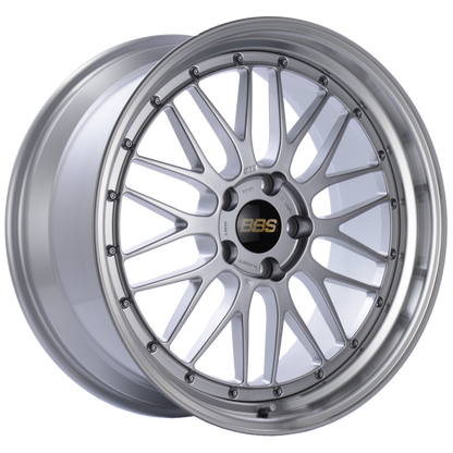 BBS LM 20x9.5 5x120 ET37 Diamond Silver Center Diamond Cut Lip Wheel -82mm PFS/Clip Required BBS