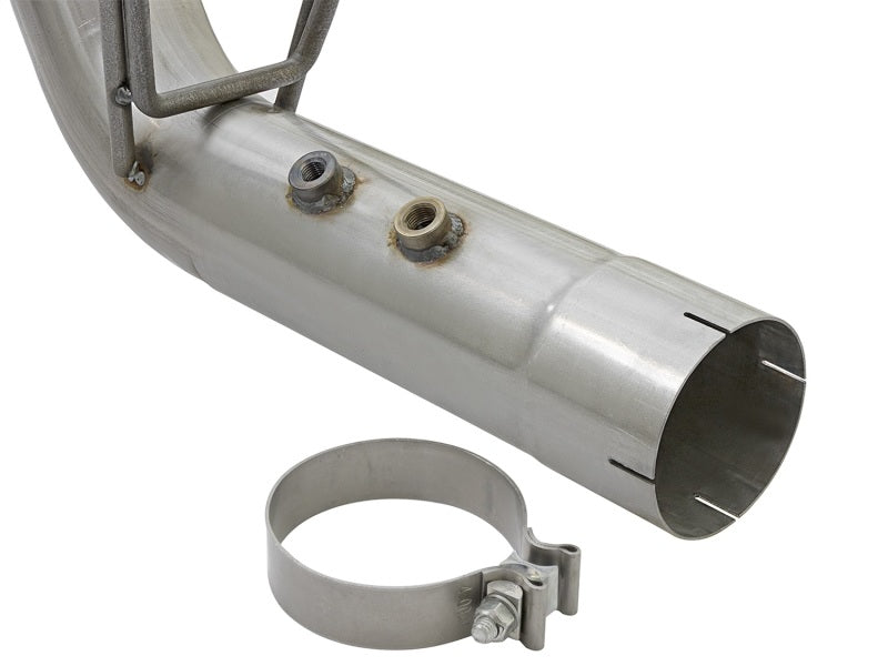 aFe ATLAS 4in DPF-Back Alum Steel Exhaust System w/Dual Exit Polished Tip 2017 GM Duramax 6.6L (td) aFe