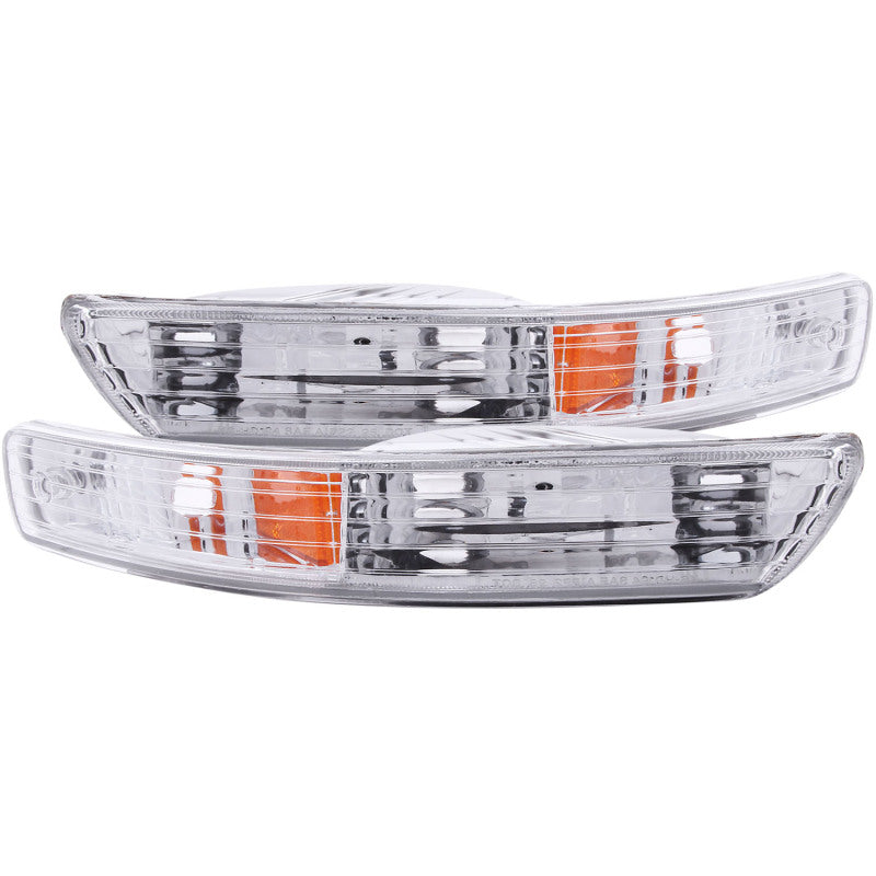 ANZO USA Acura Integra Euro Parking Lights Chrome W/ Amber Reflector; 1998-2001 - eliteracefab.com