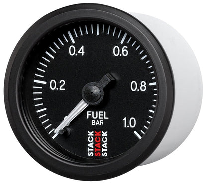Autometer Stack 52mm 0-1 Bar M10 Male Pro Stepper Motor Fuel Pressure Gauge - Black ST3303