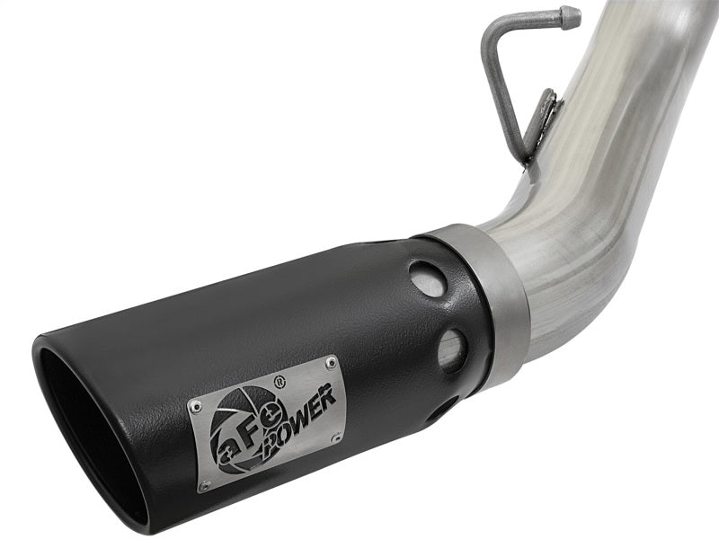 aFe ATLAS 4in DPF-Back Alum Steel Exhaust System w/Dual Exit Black Tip 2017 GM Duramax 6.6L (td) aFe