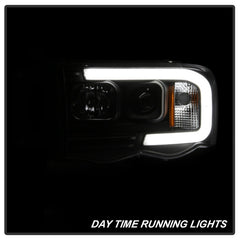 Spyder 02-05 Dodge Ram 1500 Light Bar Projector Headlights - Black (PRO-YD-DR02V2-LB-BK) - eliteracefab.com