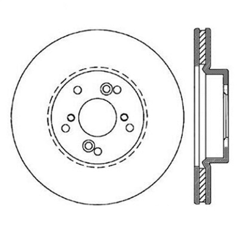 StopTech Power Slot Slotted 99-08 Acura TL (STD Caliper) / 01-03 CL / 04-09 TSX Front Right Rotor - eliteracefab.com