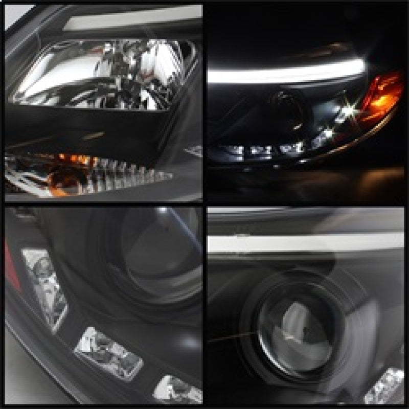 Spyder Ford Focus 12-14 Projector Headlights Halogen Model Only - DRL Black PRO-YD-FF12-DRL-BK - eliteracefab.com