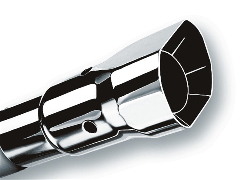 Borla Universal Polished Tip Single Square Angle-Cut Intercooled (inlet 2 1/2in. Outlet 2 1/2 x 2 3/ - eliteracefab.com