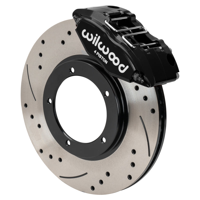 Wilwood 69-74 Porsche 911 Front Powerlite Brake Kit 3in MT Drilled & Slotted - Black Wilwood