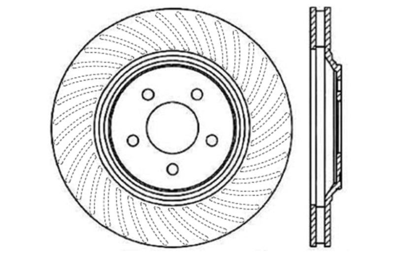 STOPTECH 94-04 FORD MUSTANG SVT COBRA SLOTTED & DRILLED SPORT FRONT RIGHT BRAKE ROTOR, 127.61045R - eliteracefab.com