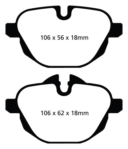 EBC 14+ BMW i8 1.5 Turbo/Electric Yellowstuff Rear Brake Pads - eliteracefab.com