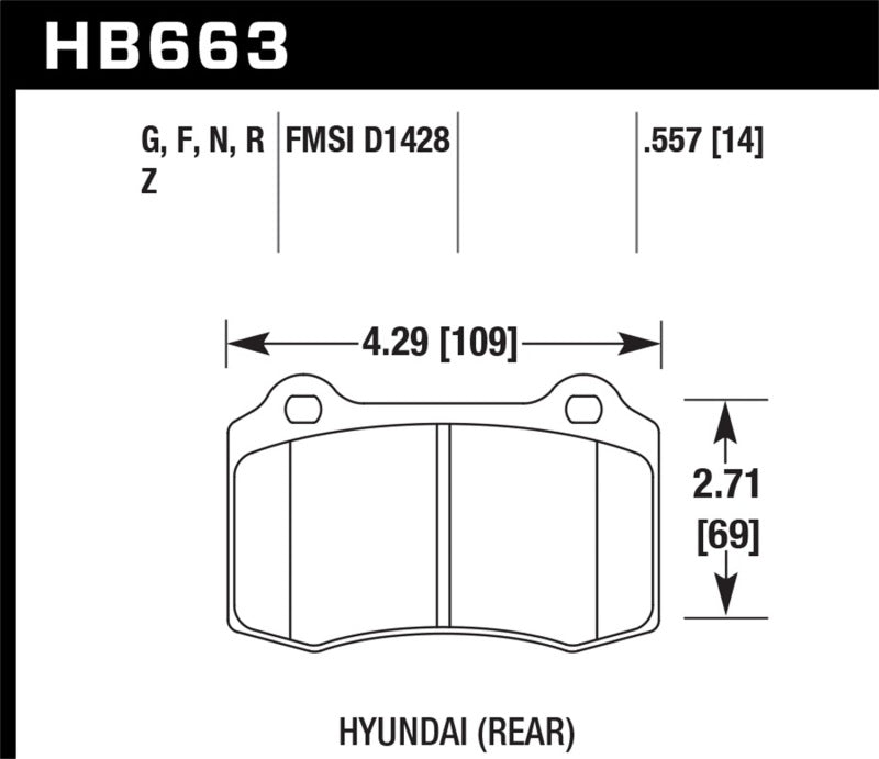 Hawk Performance HPS 5.0 Rear Brake Pads - HB663B.557